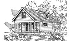 This is an artist's rendering of these Cottage House Plans.