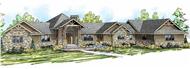 This is an artist's rendering of these Prairie Style House Plans.