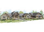 This is an artist's rendering of these Prairie Style House Plans.