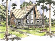 This image shows the Log Home style for this set of house plans.