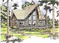 This image shows the Log Home style for this set of house plans.