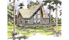 This image shows the Log Home style for this set of house plans.
