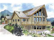 This is an artist's painting of these log cabin house plans.