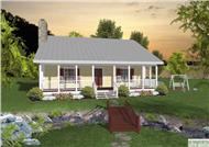 This is the front rendering of these Small House Plans