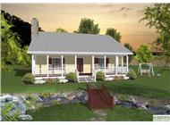 This is the front rendering of these Small House Plans