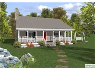 This image shows the front elevation of these Country Homeplans.