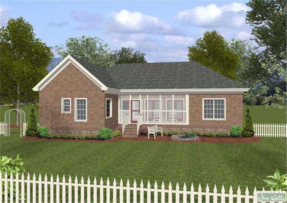 Home Plan Rear Elevation