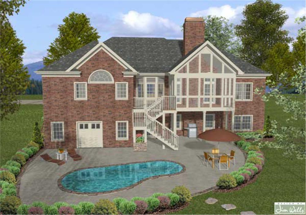 Home Plan Rear Elevation