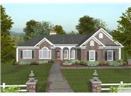 This is a front elevation of these Ranch House Plans.