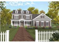 This image shows the front elavation of these Colonial Homeplans.