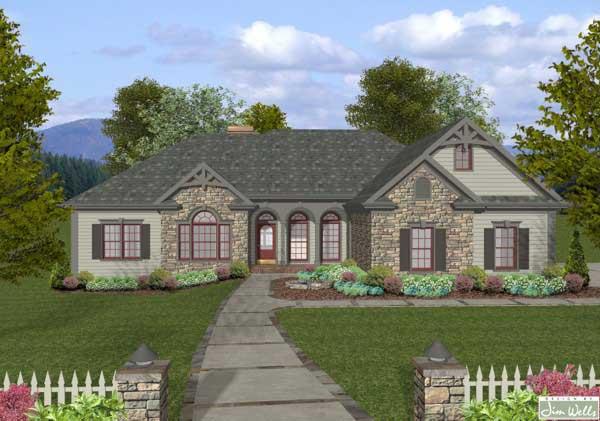 This is the final front elevation of this category of Ranch Houseplans.