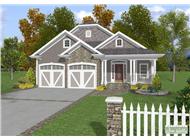 This is a colored computer rendering of these Craftsman House Plans.