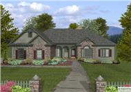 This is a computerized image showing the front elevation of these Craftsman House Plans.