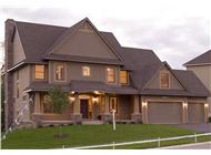 This is a color photo of these Craftsman House Plans.