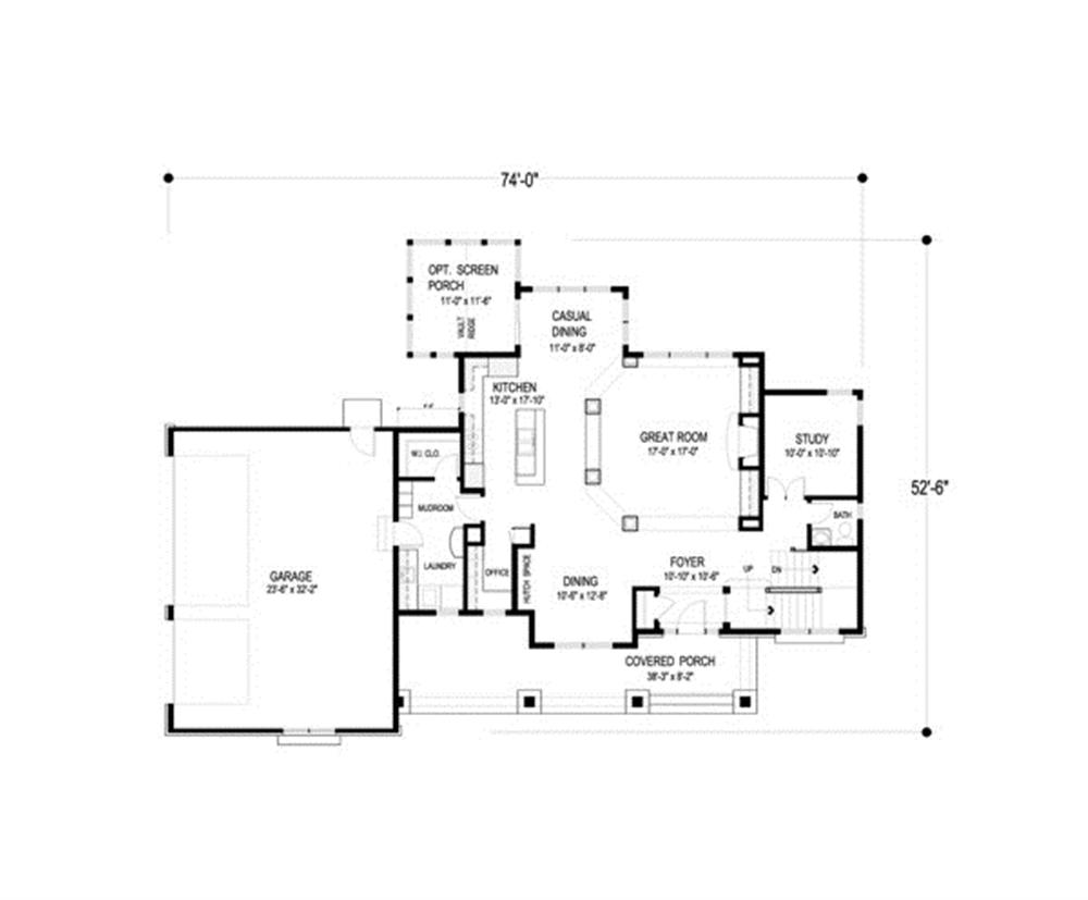 109-1191 house plan first floor elevation