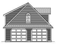 This is the front elevation for these Garage Plans.