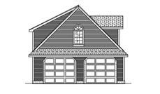 This is the front elevation for these Garage Plans.