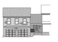 This image shows the front elevation of these garage plans.