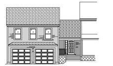 This image shows the front elevation of these garage plans.