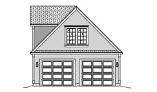 This is a front elevation for these garage plans.