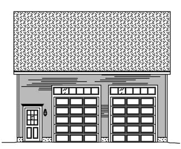 This is a black and white rendering of these garage plans.