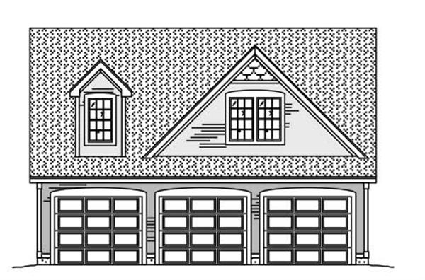 This is the front elevation of these garage plans.