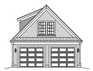 This is a plain, black and white rendering of these garage plans.