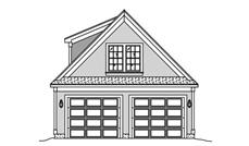 This is a plain, black and white rendering of these garage plans.