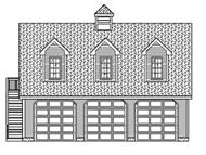 This set of Garage plans has a front elevation -- here it is!