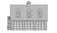 This set of Garage plans has a front elevation -- here it is!