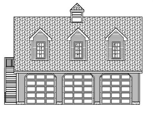 This set of Garage plans has a front elevation -- here it is!