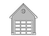 The image above is the front elevation of these garage plans.