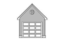 The image above is the front elevation of these garage plans.