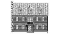 This image shows the front elevation of these Country Homeplans.