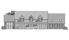 This is a black and white front elevation of these Garage Plans.