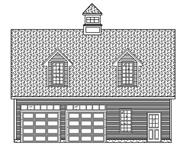 This is a colorless front elevation of these Garage Plans.