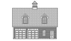 This is a colorless front elevation of these Garage Plans.