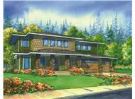 This is a colored renderign of the Wheatland Prairie Home Plans.