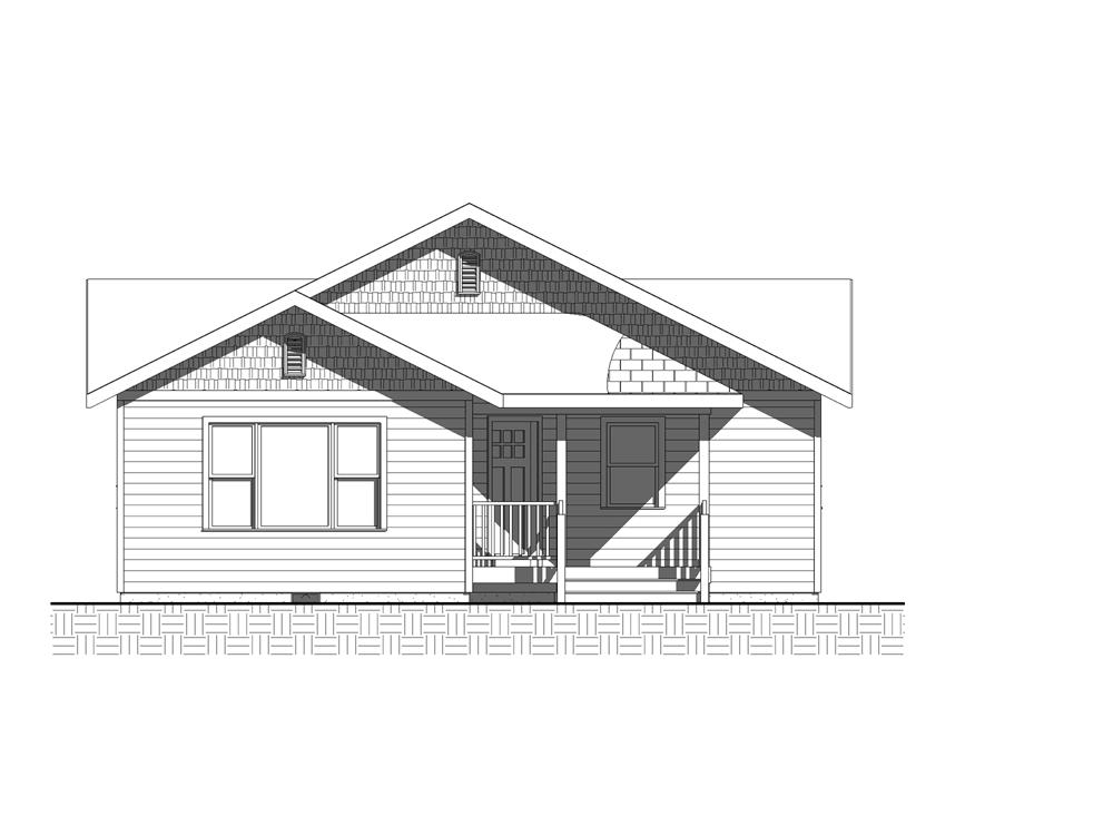 Home Plan Front Elevation for bungalow home plans BL-1035
