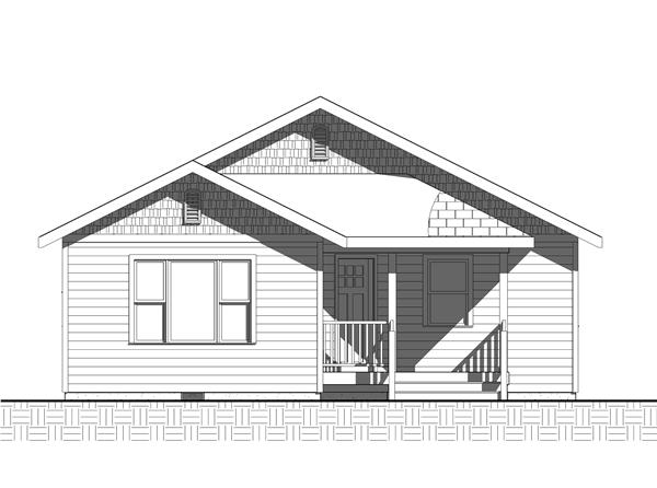 Home Plan Front Elevation for bungalow house plans Cannon Hill