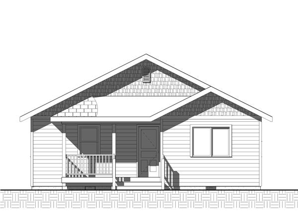 Home Plan Rear Elevation for bungalow home plans Cannon Hill