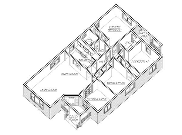 Floor Plan First Story for bungalow house plan Cannon Hill