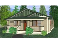 This image is a computer rendering of Bugalow Houseplans 