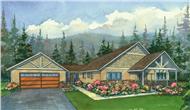 This image shows the colored rendering of the Kalispel Peak Craftsman Homeplans.