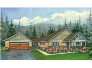 This image shows the colored rendering of the Kalispel Peak Craftsman Homeplans.