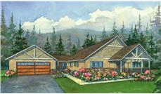 This image shows the colored rendering of the Kalispel Peak Craftsman Homeplans.