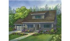 THis image is the colored rendering of the Parkside Bungalow House Plans.