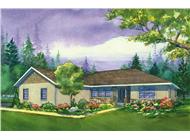 This is a colored rendering of the Eastwood Ranch Houseplans.