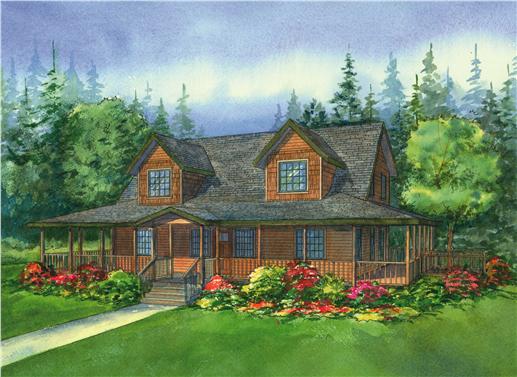 This image is a colored rendering of the Northwood Country Homeplans.