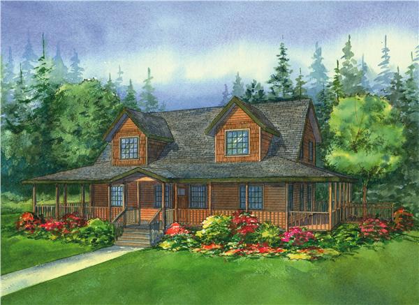 This image is a colored rendering of the Northwood Country Homeplans.